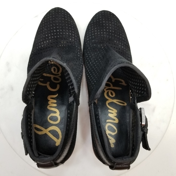 SAM Edelman 5.5 Black Perforated Leather Boots - Picture 5 of 7